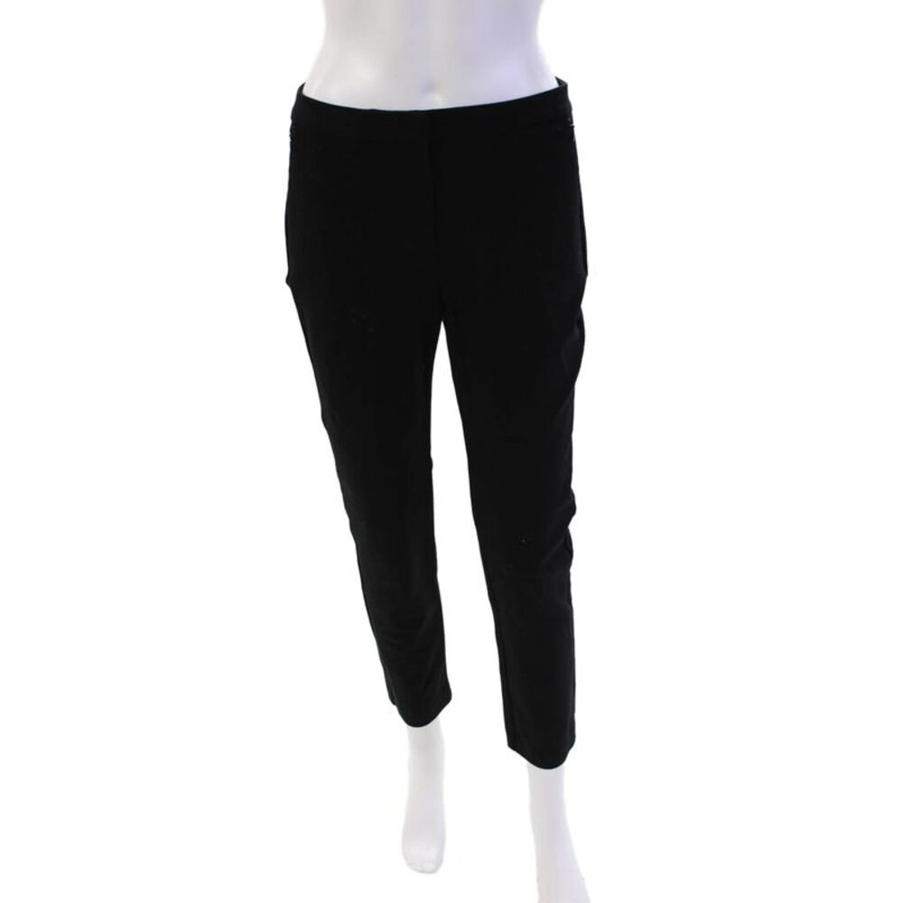Saks Fifth Avenue Womens Tailored Straight Leg Trouser Leggings Black Size 8